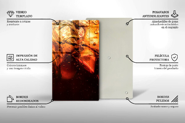 De vidrio templado Bebida de cola con hielo