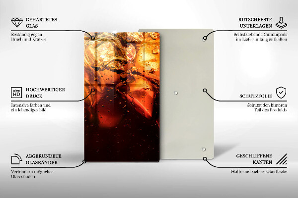 De vidrio templado Bebida de cola con hielo