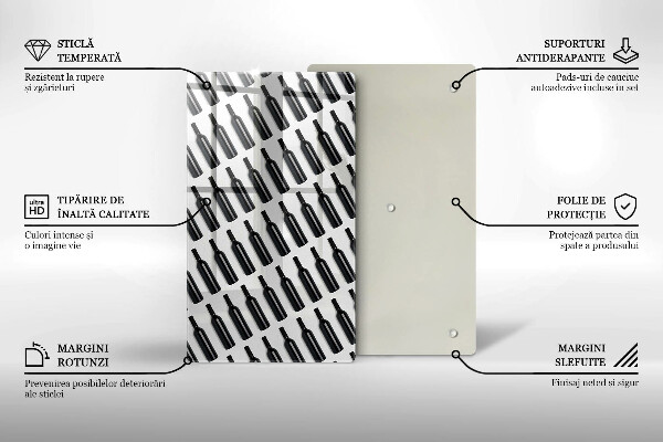 De vidrio templado botellas de vino negro