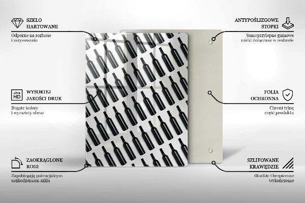 De vidrio templado botellas de vino negro