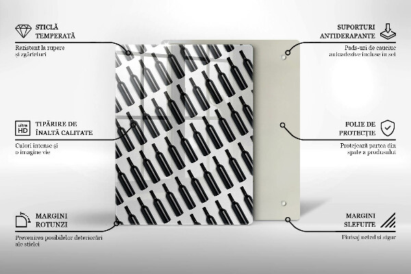 De vidrio templado botellas de vino negro