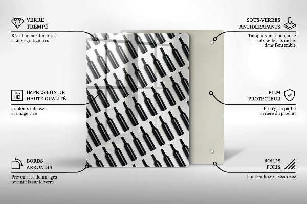 De vidrio templado botellas de vino negro