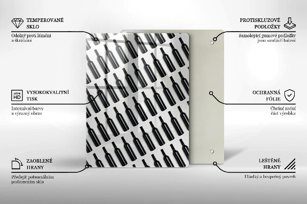 De vidrio templado botellas de vino negro