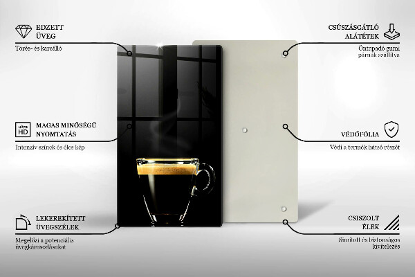 De vidrio templado Un vaso de café negro