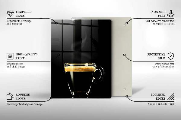 De vidrio templado Un vaso de café negro