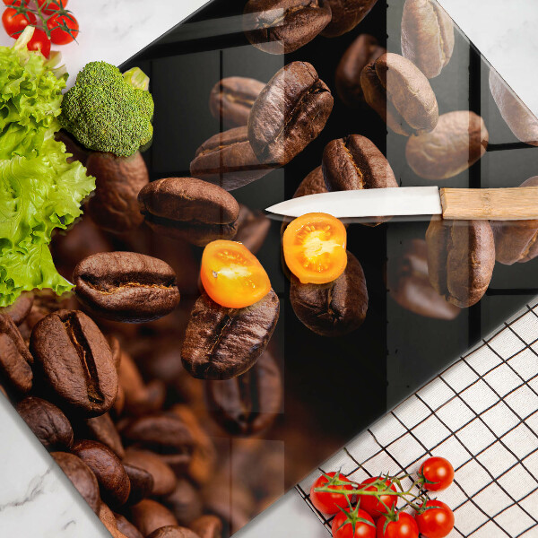 De vidrio templado Granos de café marrones