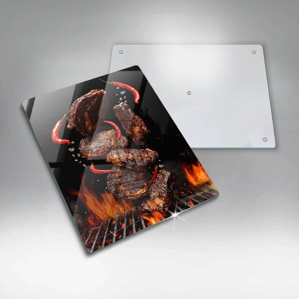 De vidrio templado Carne a la parrilla