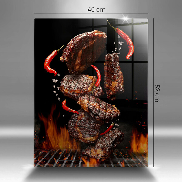 De vidrio templado Carne a la parrilla
