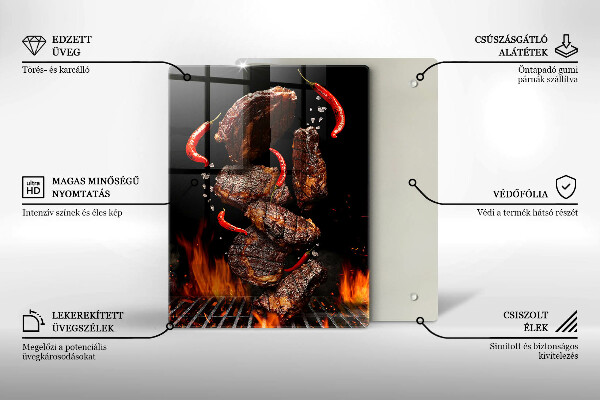 De vidrio templado Carne a la parrilla