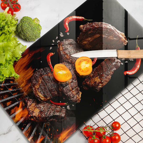 De vidrio templado Carne a la parrilla
