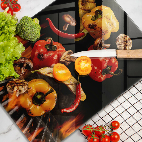 De vidrio templado Verduras a la parrilla