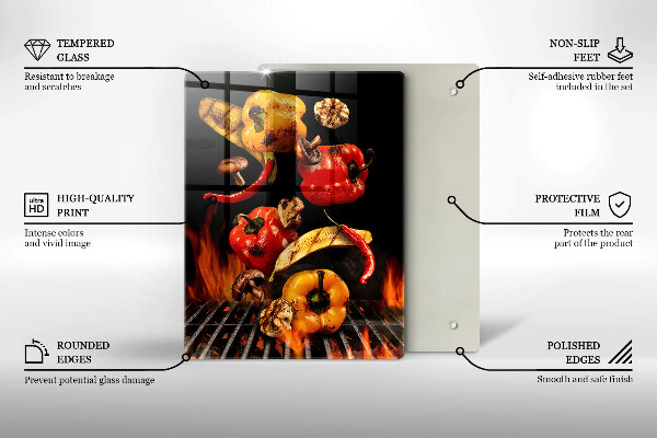 De vidrio templado Verduras a la parrilla