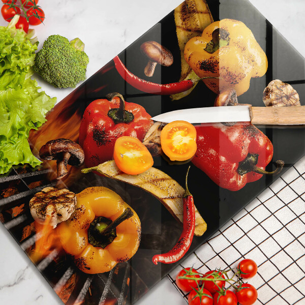 De vidrio templado Verduras a la parrilla