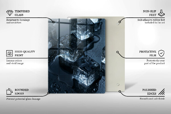 De vidrio templado Cubitos de hielo frio