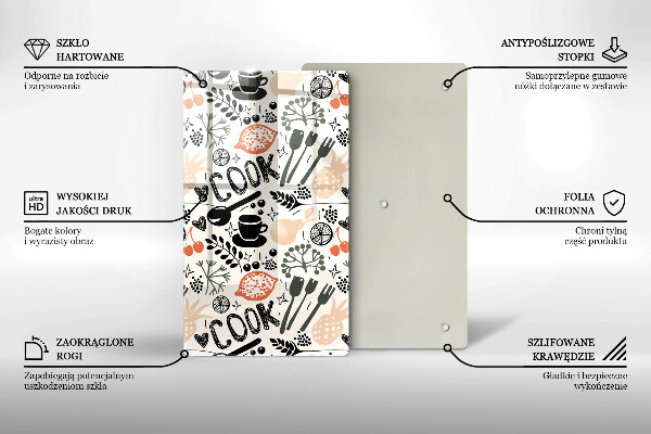 De vidrio templado Motivo de cocina de dibujos animados