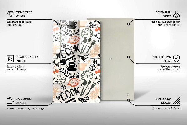 De vidrio templado Motivo de cocina de dibujos animados