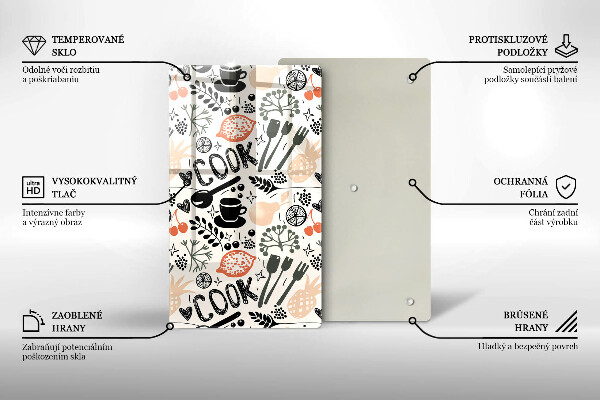 De vidrio templado Motivo de cocina de dibujos animados