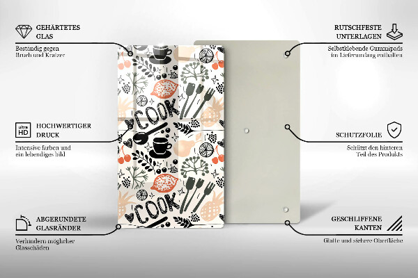 De vidrio templado Motivo de cocina de dibujos animados