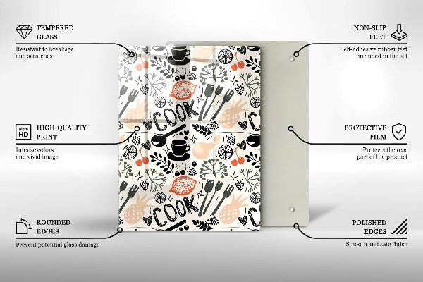 De vidrio templado Motivo de cocina de dibujos animados