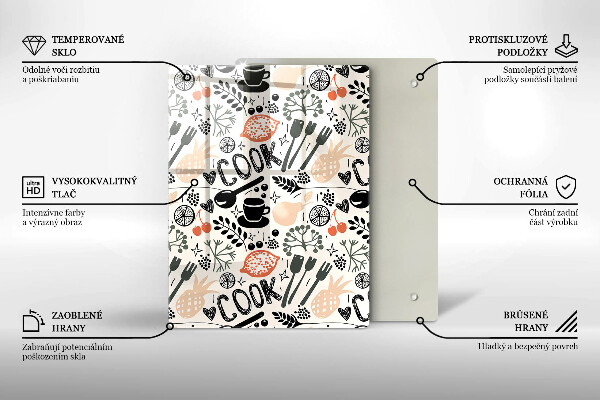 De vidrio templado Motivo de cocina de dibujos animados