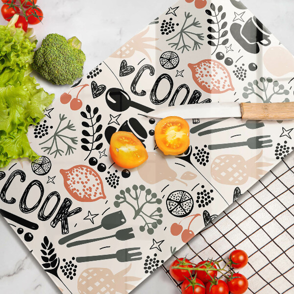 De vidrio templado Motivo de cocina de dibujos animados