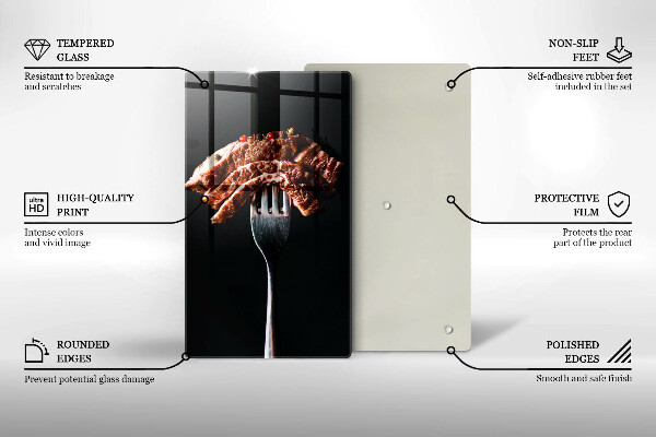 De vidrio templado Carne en un tenedor