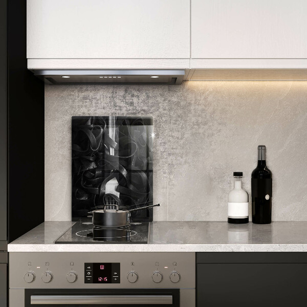 De vidrio templado Pasta negra y tenedor