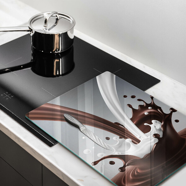 De vidrio templado leche y chocolate