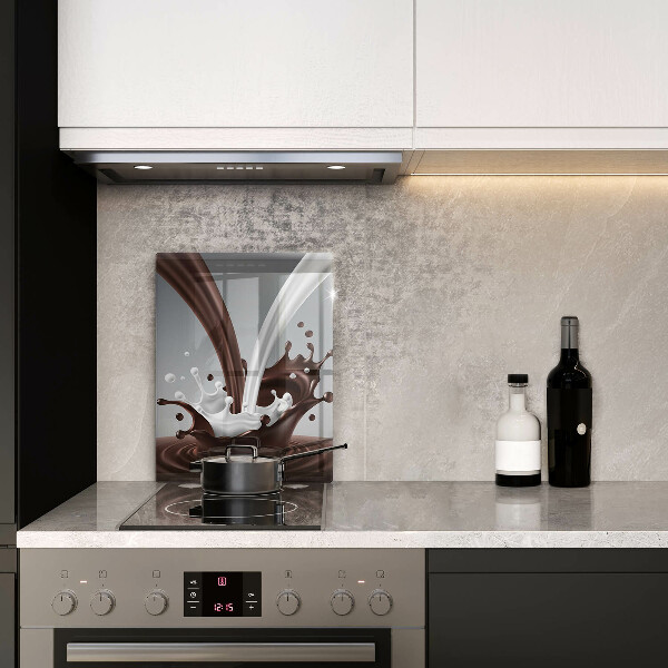 De vidrio templado leche y chocolate