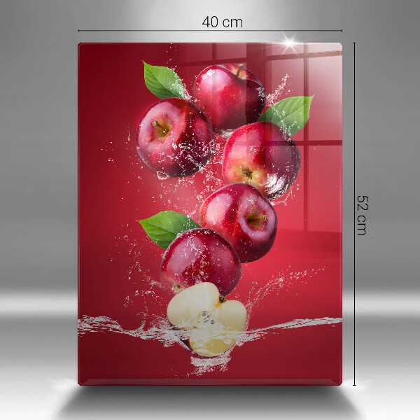 De vidrio templado Manzanas jugosas en agua