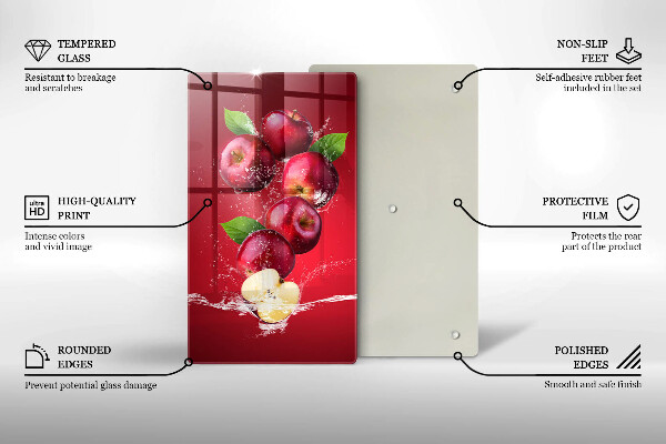 De vidrio templado Manzanas jugosas en agua