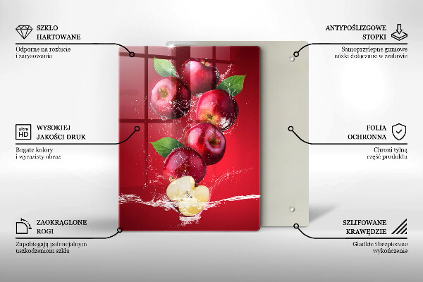 De vidrio templado Manzanas jugosas en agua