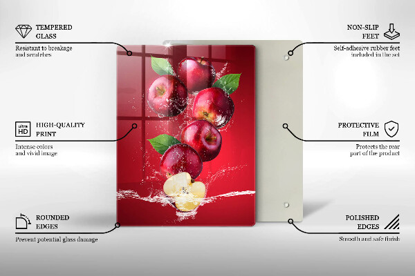 De vidrio templado Manzanas jugosas en agua