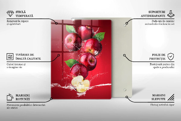 De vidrio templado Manzanas jugosas en agua