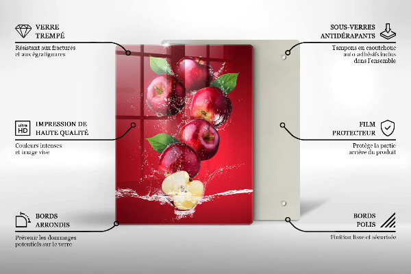 De vidrio templado Manzanas jugosas en agua