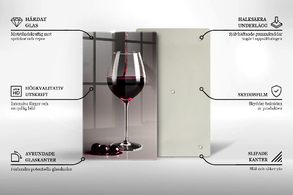 De vidrio templado Vidrio y uvas