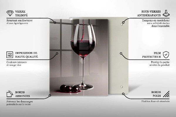 De vidrio templado Vidrio y uvas