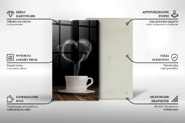 De vidrio templado Corazón de taza de café