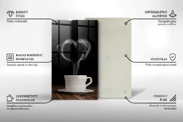 De vidrio templado Corazón de taza de café