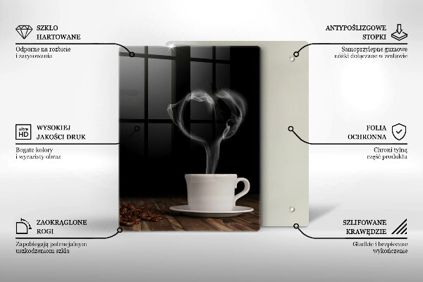 De vidrio templado Corazón de taza de café