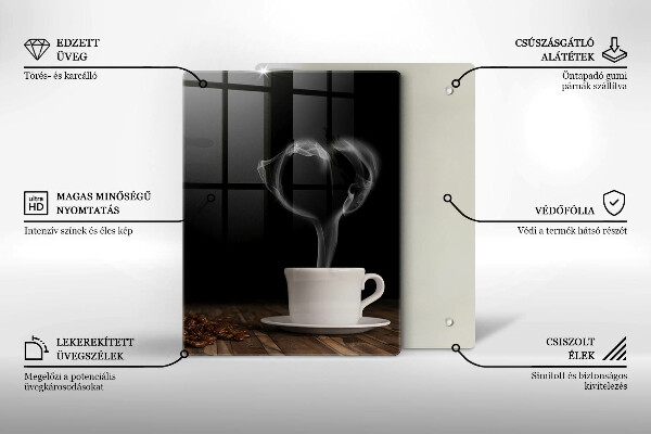 De vidrio templado Corazón de taza de café