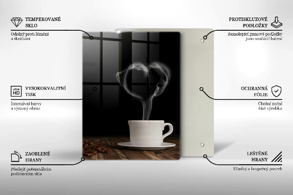 De vidrio templado Corazón de taza de café