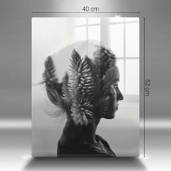 De vidrio templado mujer y bosque