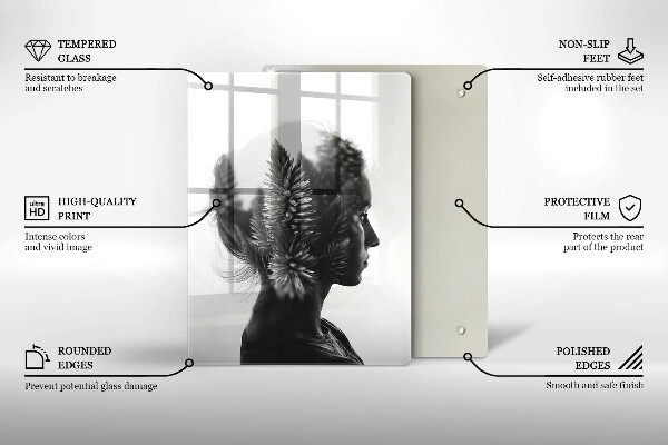 De vidrio templado mujer y bosque