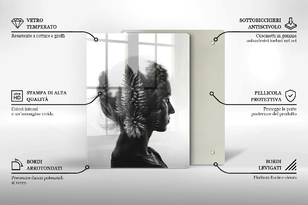 De vidrio templado mujer y bosque