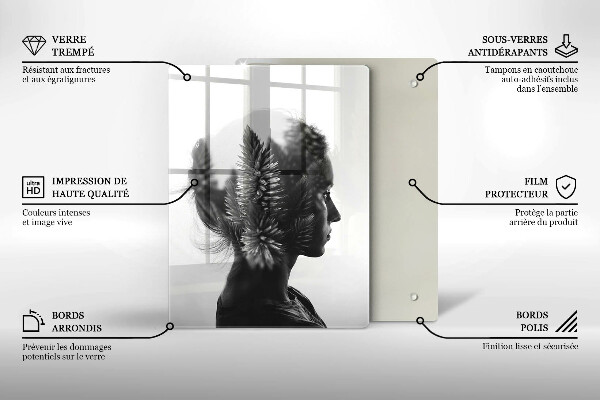 De vidrio templado mujer y bosque