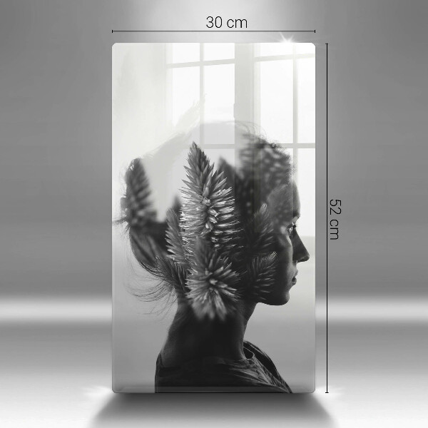 De vidrio templado mujer y bosque