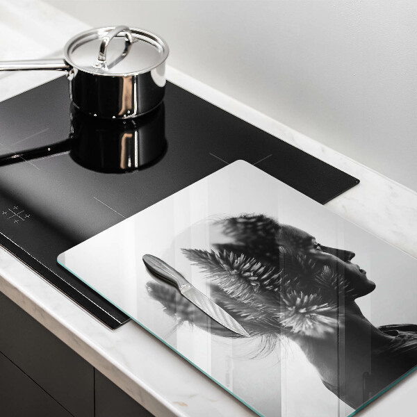 De vidrio templado mujer y bosque