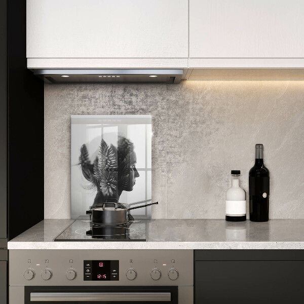 De vidrio templado mujer y bosque