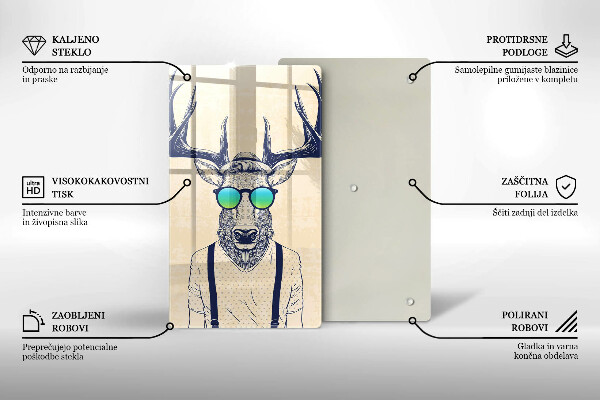 De vidrio templado Ilustración de hombre ciervo